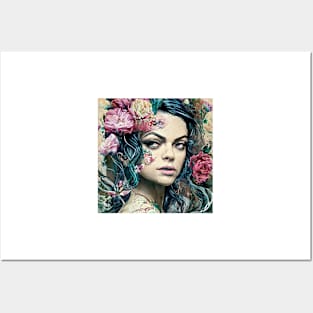 Mila and flowers Posters and Art